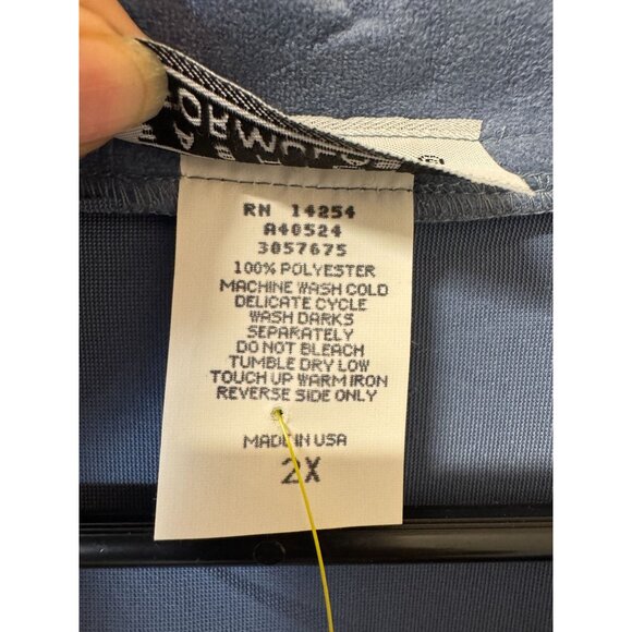 Fashion Formula Womens Faux Suede Safari Jacket Chambray Size 2X‎ Belt Button - Picture 5 of 5